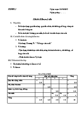 Kiểm tra 1 tiết (tiết 36) chương II Đại số 11